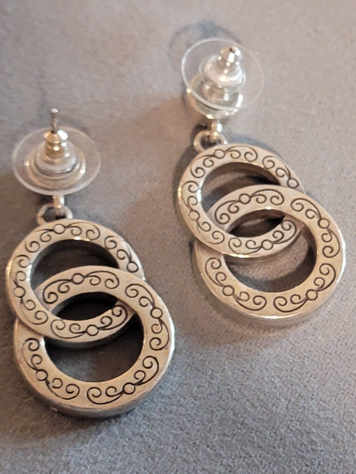 Brighton Double Interlocking Circles Crystal Dang… - image 2