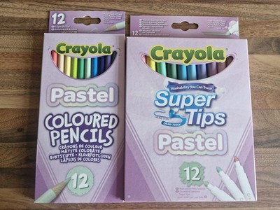 2 Packungen Crayola Pastell SuperTips Waschbar Marker Stifte & Bleistift Verschiedene Farben