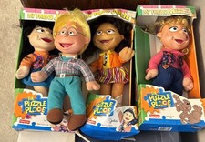 LOT 4 VTG 90s The Puzzle Place Plush Vinyl Dolls Kiki Julie Ben Leon PBS TV Show