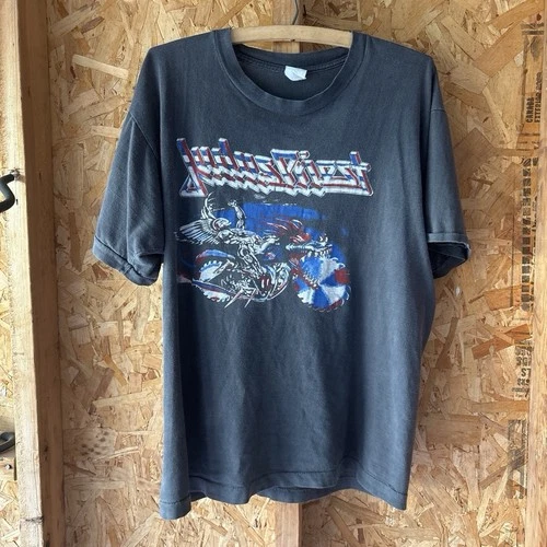 90s Judas Priest Painkiller Tour Faded Black Band T- 1990s vintage concert t-shirt, vintage, single stitch, B+ condition