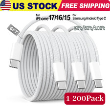 60w Usb-c To Usb-c Cable Fast Charger Lot Pd Nylon Cord For Iphone 17 16 Samsung