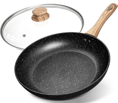 MICHELANGELO Nonstick Frying Pan with Lid,Nonstick 12inch frying pan with Stone