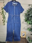 Velvethear Jumpsuit Denim Jean Size XL Blue Short Sleeve Wide Legs