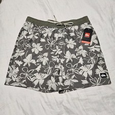 Quiksilver Large Swim Volley Shorts Dust Olive UPF 50 Quick Dry Stretch NWT