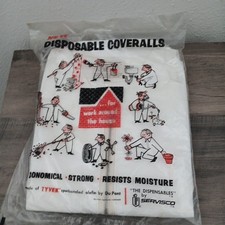 New Disposable Coveralls With Dupont Tyvek Size Medium 40/42 Zipper Collared