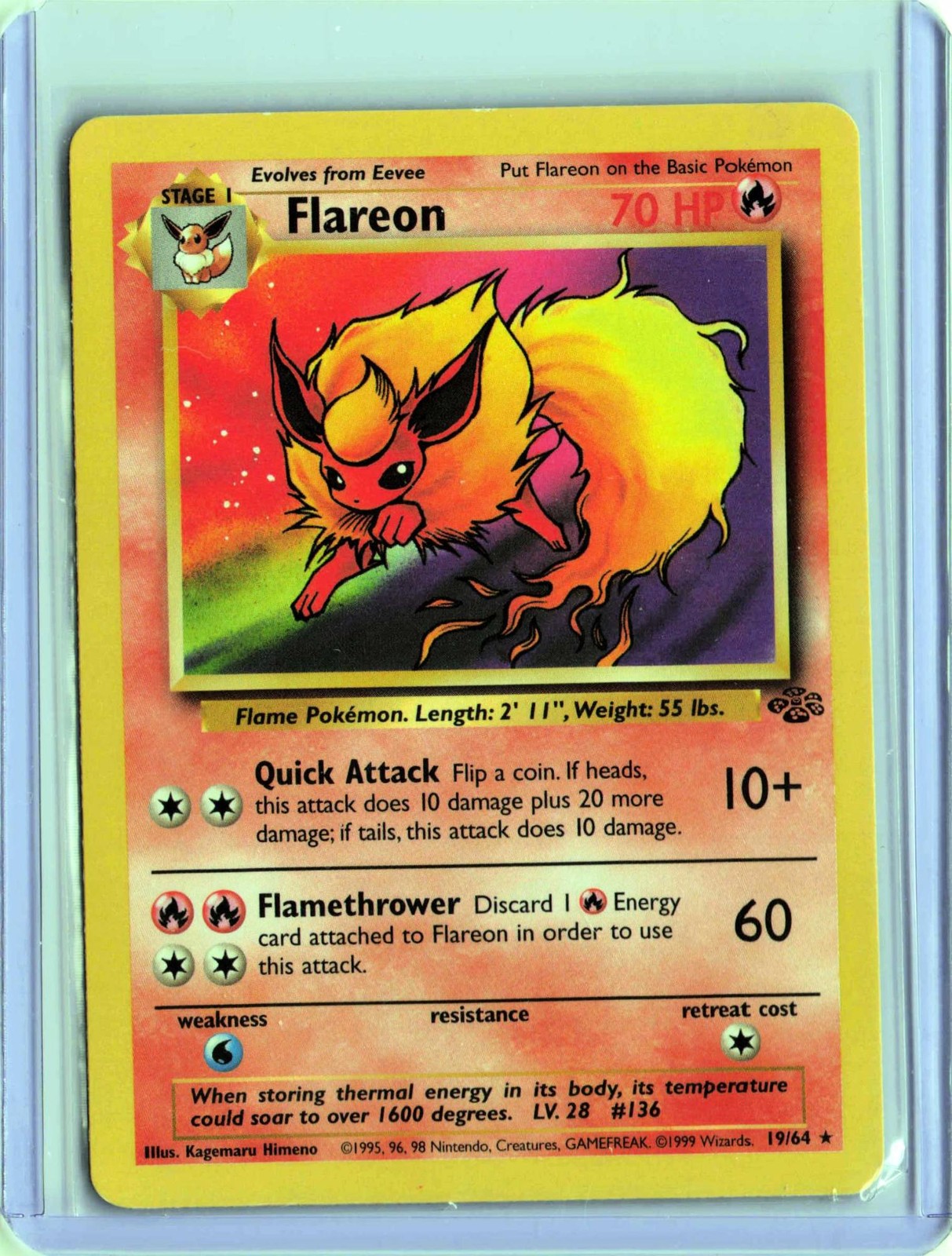 Flareon 19/64 Rare Jungle Pokemon Near Mint