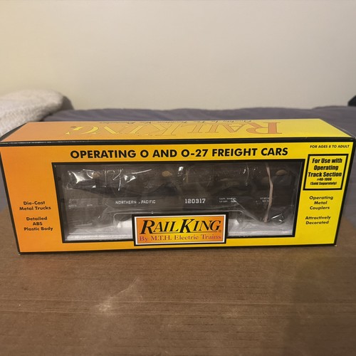 Coche plano operativo Rail King por MTH O Scale #30-7649 Northern Pacific con registros nuevo en caja | Zustand: New