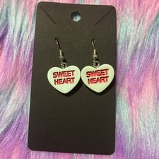Women  s Heart Shaped "Sweet Heart" Earrings. Valentine, Lovers, Light Weight.