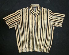 XL Vintage BASSIRI LIMITED EDITION SS Shirt Striped Pullover Elastic Waist