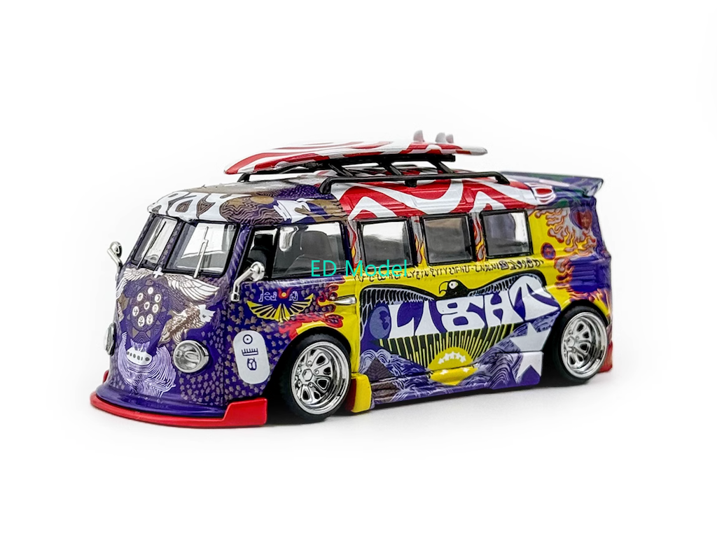 1:64 BN Liberty Art Graffiti VW T1 Kombi Camper Diecast Metal Model Car