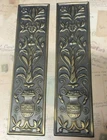 Reclaimed Solid Brass Door Finger Plates Antique Brass re finish Large Oblong