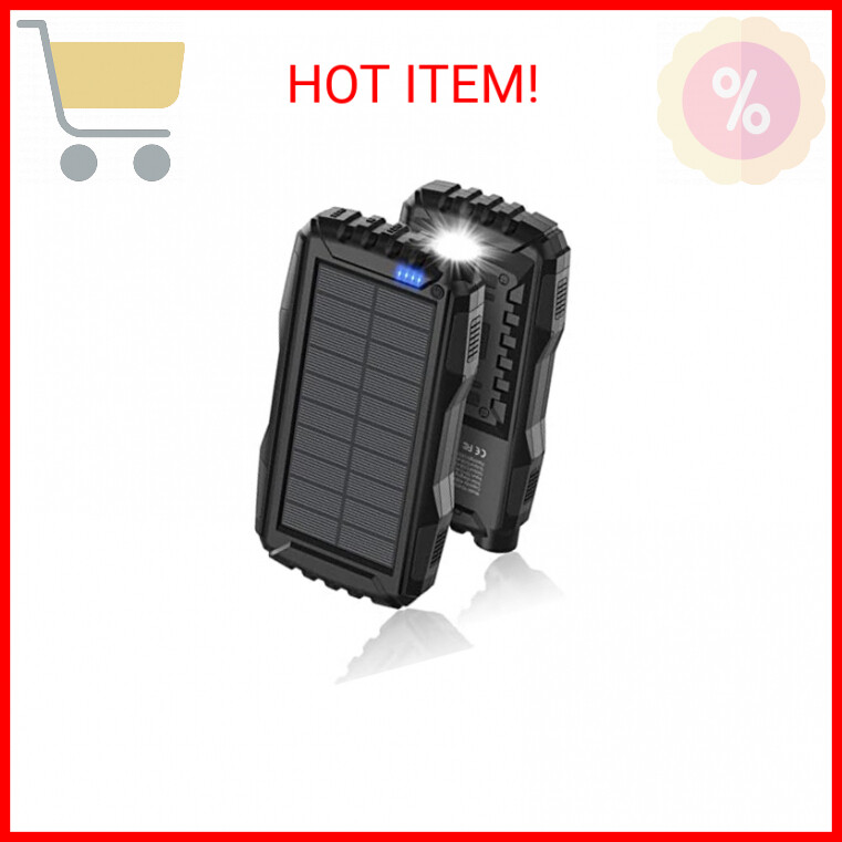 42800mAh Solar Power Bank - Compact Portable Charger with Solar Charging Capability-image