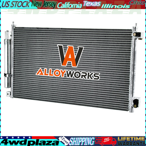 Aluminum AC Condenser+Receiver Drier for 20032007 Honda Accord L4 2.4L
