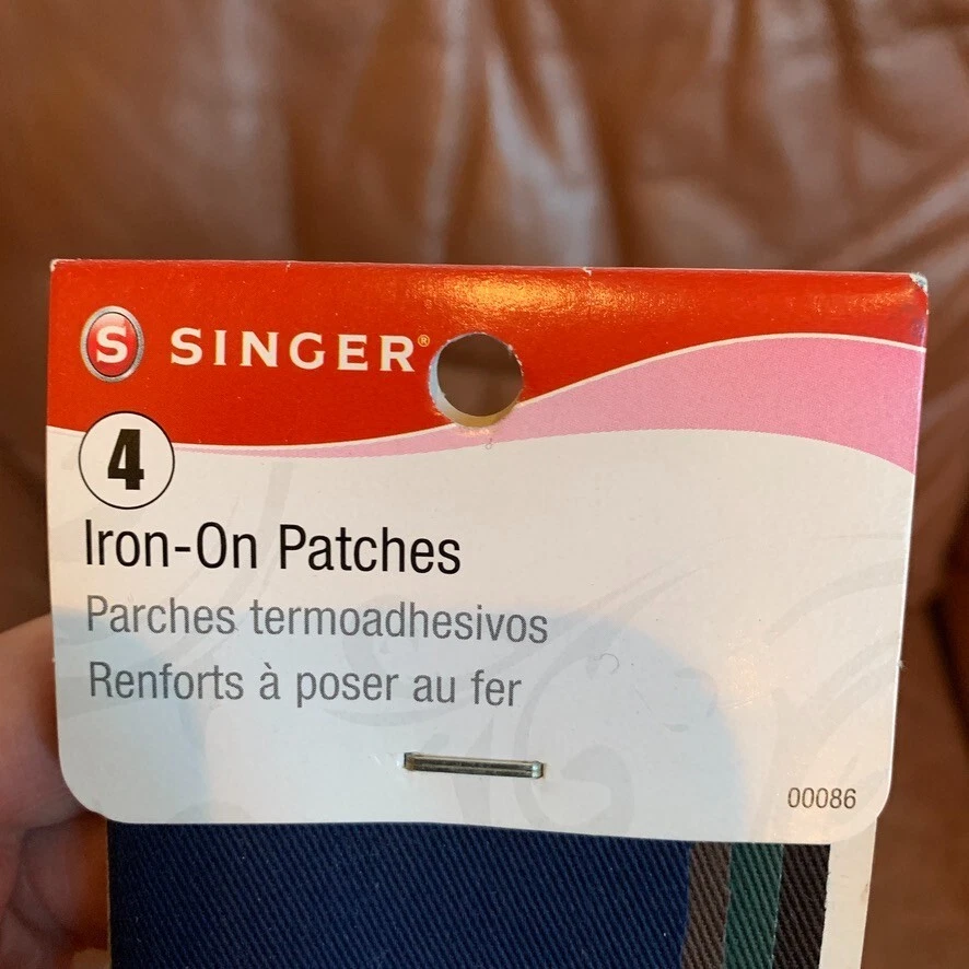 NEW Singer Notions 00086 Iron-On Patches 5"X5" 4/Pkg-Dark Assortment - Image 2 of 4