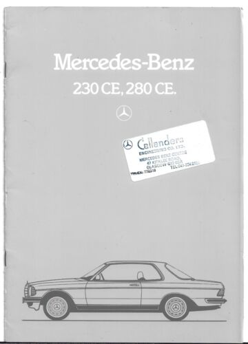 Mercedes-Benz 230 y 280 CE cupé W123 1982-85 folleto de ventas del mercado del Reino Unido - Imagen 1 de 3