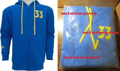 Fallout Vault 33 Dweller Blue Unisex Full Zip Hoodie Sweater Official NEW