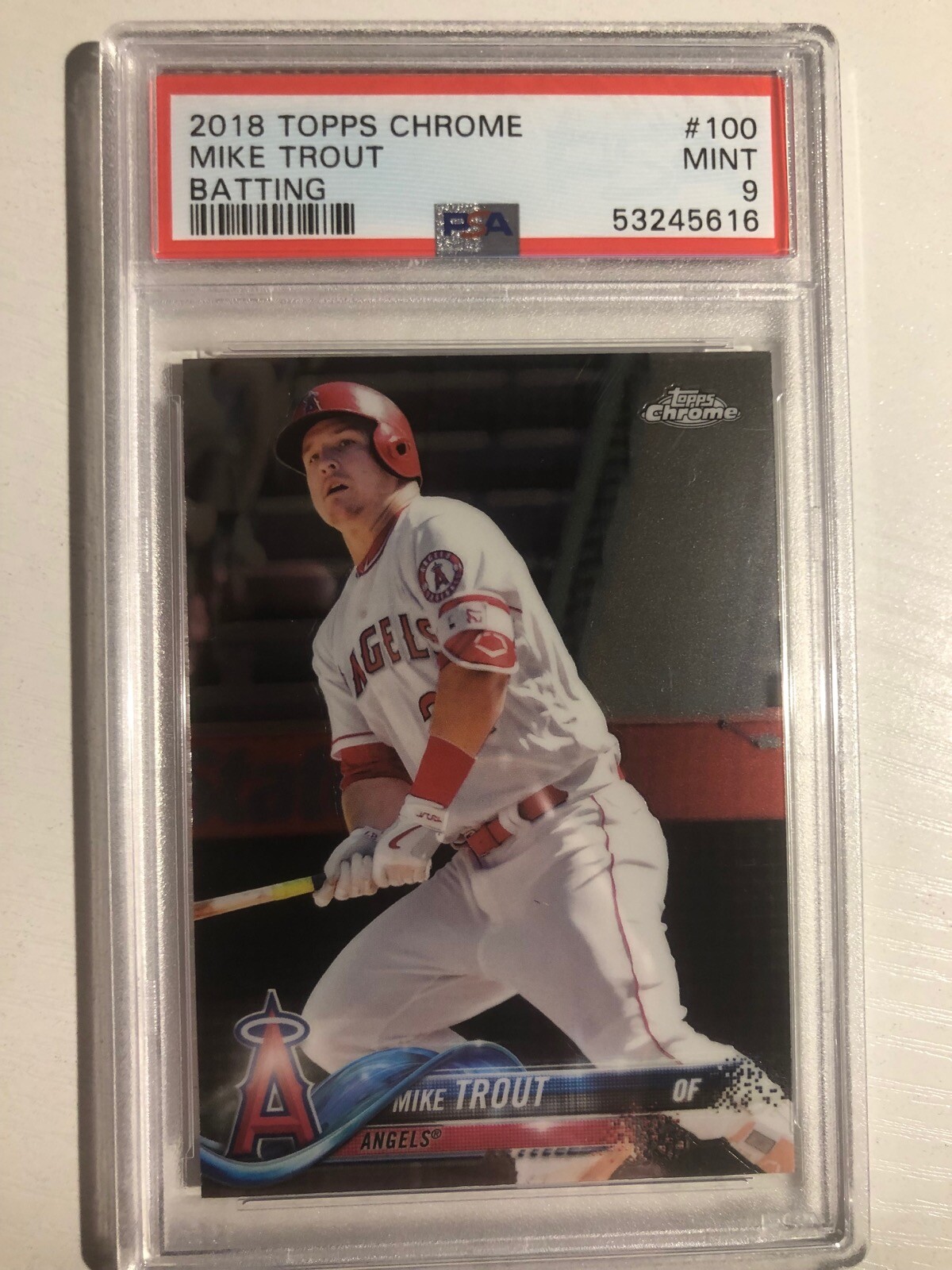 2018 Topps Chrome Mike Trout Angels 100 Mint PSA 9