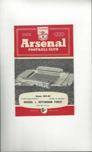 ARSENAL V NOTTINGHAM FOREST ~ 15 NOVEMBRE 1958
