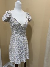 ZARA Women ATLASS Dress Size Small Floral Print Short Sleeves Fit & Flare