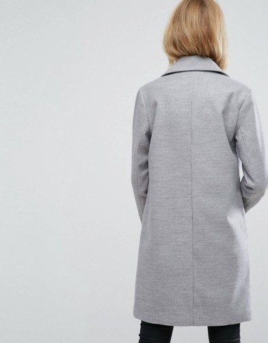 New Look Tailored hellgrauer langer Mantel - stylischer Trenchcoat für Damen Gr. UK4 - Bild 2 von 10
