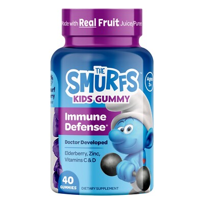 Immune Support Gummy for Kids with Elderberry, Zinc, Vitamin C & D, 40 Gummies