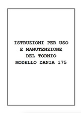 Grazioli Dania 175 Tornio Manuale uso e manutenzione PDF