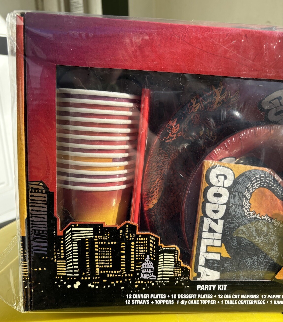 GODZILLA Birthday party Supplies Set Plates Cups Cake Topper Napkins