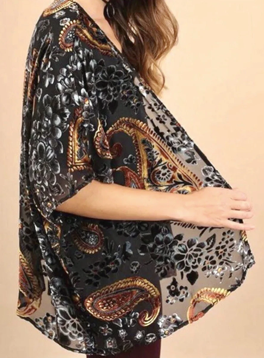 Umgee velvet kimono sale