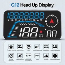 ANCELG12 Tachimetro Digitale GPS Auto HUD Head Up Display KMH MPH Allarme