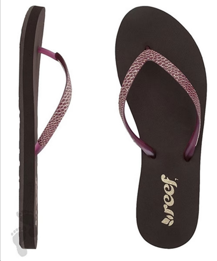 Reef Ladies Flip Flops Stargazer Sassy Sandal Brown/Berry UK7 BNWT FREE CARRIAGE