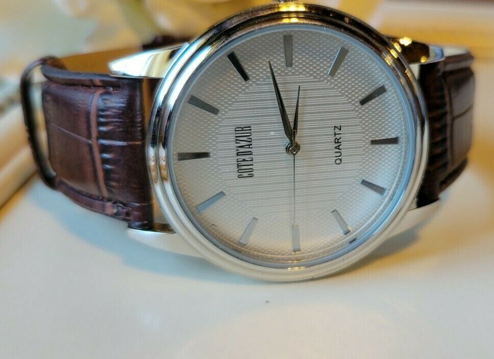 Cote’d Azur Quartz Japan Movement Ladies Watch New Battery Faux Leather Band