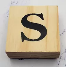 Standard Font S 2X2 Inch Wood Mounted Rubber Stamp