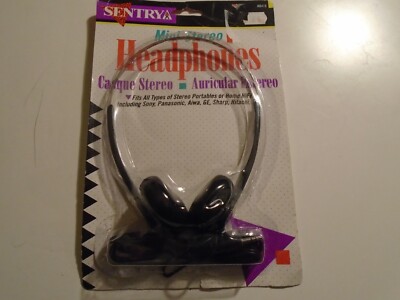 Sentry Mini Stereo Headphones H0415 new old stock sealed free shipping 4ft cord