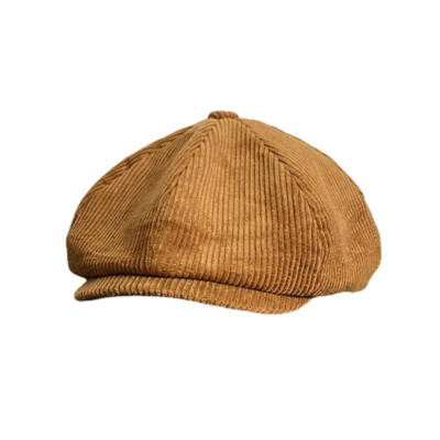 Unisex Newsboy Cap Corduroy 8 Panels Cabbie Paperboy Maler Beret Flachmütze