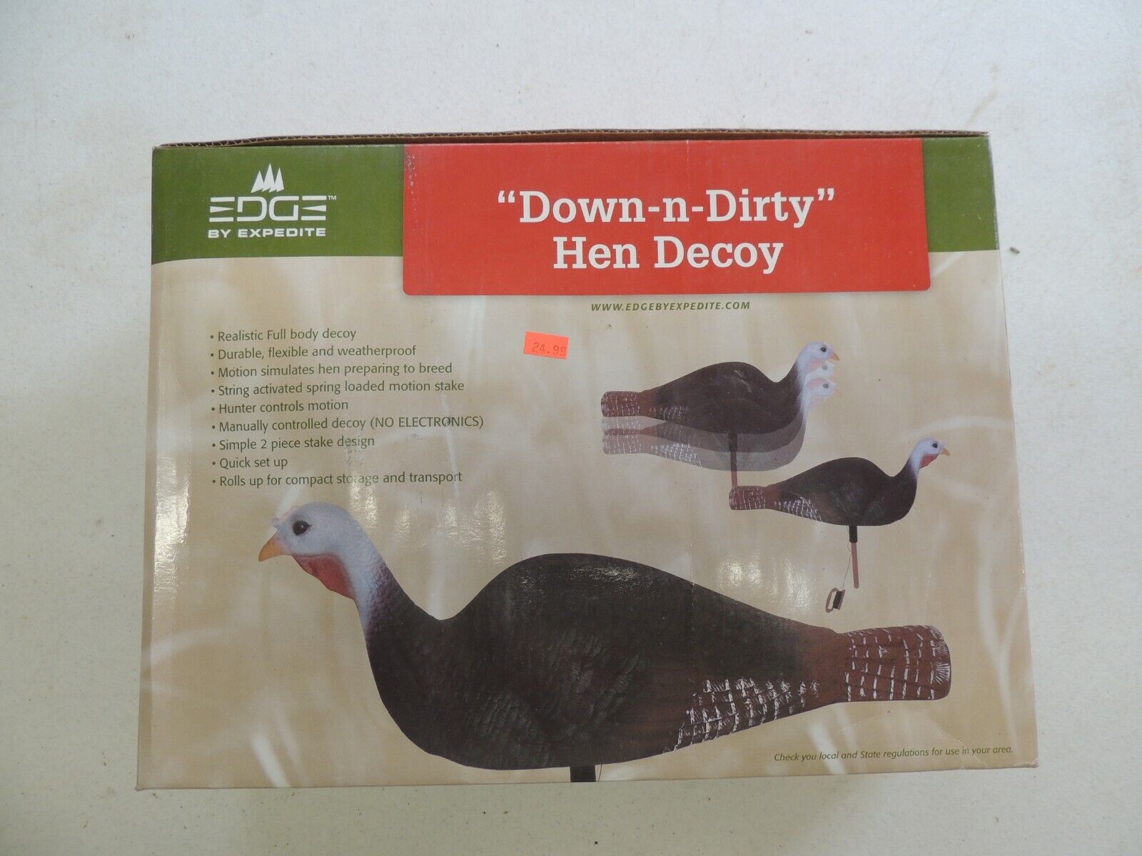 Edge by Expedite Down-n-Dirty Turkey Hen Decoy NEW box shows wear