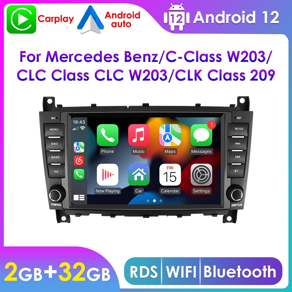 Android 12.0 Car Stereo Radio For Mercedes Benz W203 C320 C350 C32 AMG 2004-2007