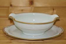 Noritake Goldlane 5084 Gravy Boat or Sauce Bowl with attached Underplate, 9 1/2"