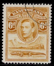 BASUTOLAND GVI SG24, 6d orange-yellow, FINE USED.