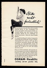 3w4257/ Alte Reklame von 1957 &ndash; OSRAM Vacublitz &ndash; Bitte recht freundlich!