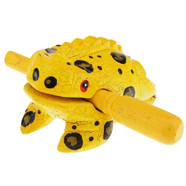 BLUE WOODEN FROG MUSICAL INSTRUMENT HAND CARVED WOOD TOY Preowned eBay