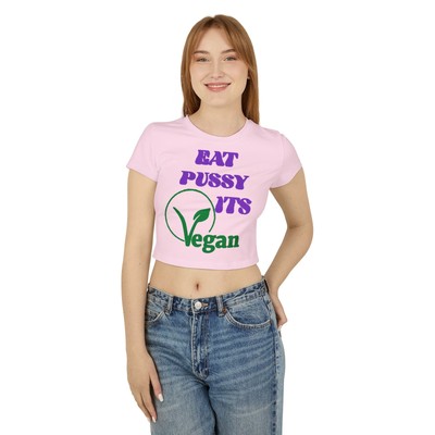 Cheeky Women's Cropped T-Shirt Humorous Vegan Design for Fun and Playful Vibes