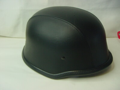 【hi hat】 ヴィンテージ調 スチールレザート チェスト BLACK Leather Covered Motorcycle Half Helmet - TCMT HY 809 DOT