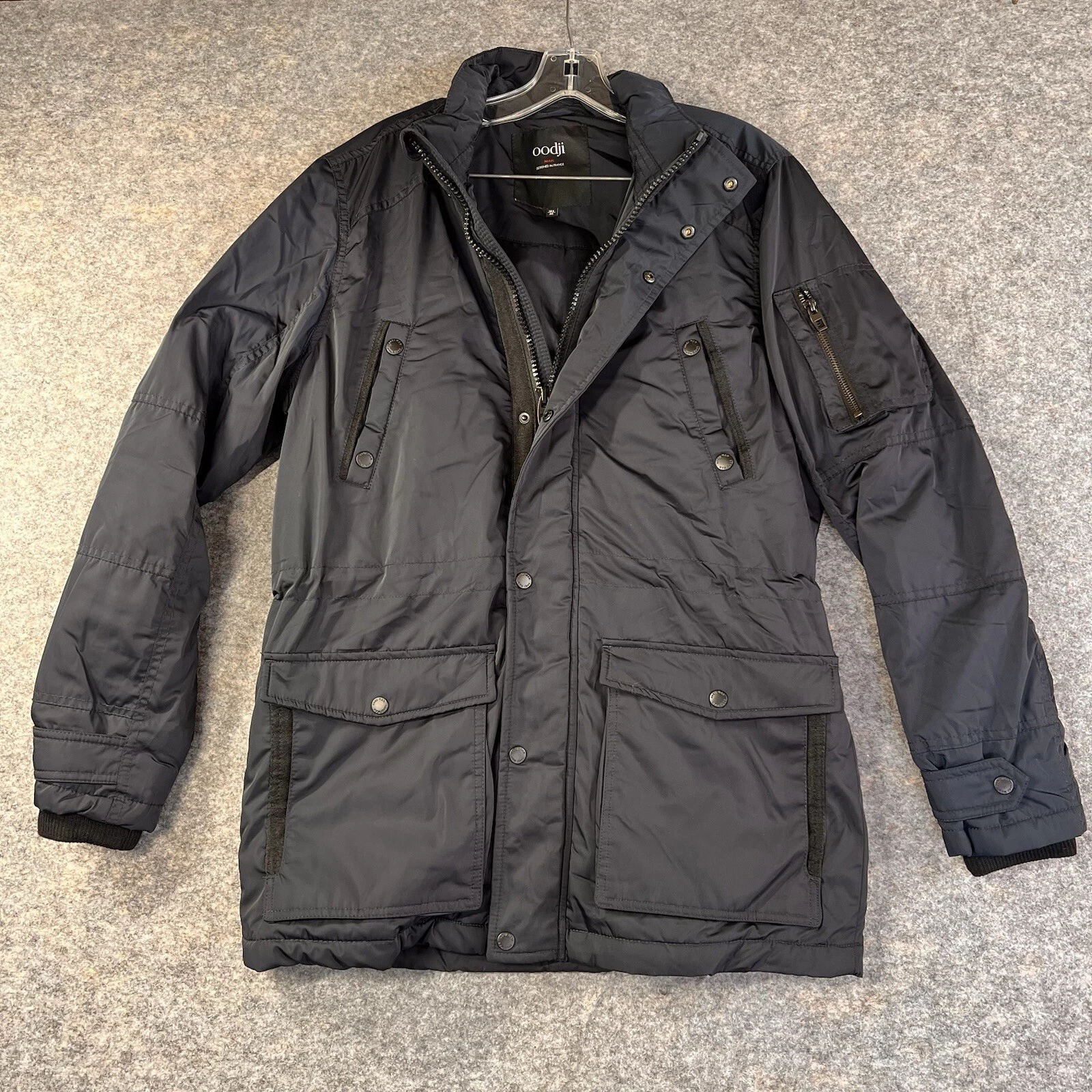 Oodji Man Winter Coat Jacket Men’s Medium 182 Blue Insulated Pockets Mid Length