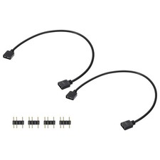 2 Pcs ARGB Extension Cable, 5V 12" 3 Pin 1 to 1 Female to Female, Black