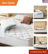 4-Inch Queen Mattress Topper for Back Pain - Dual Layer Medium Support 2" Gel...