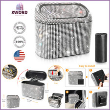 Bling Car Trash Can with 30pcs Garbage Bags, Vehicle Trash Bin