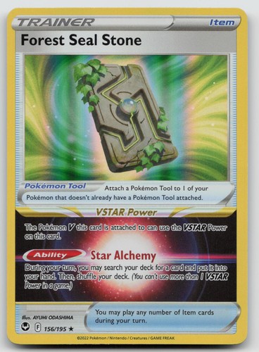 Forest Seal Stone 156/195 Holo LP Silver Tempest Pokemon