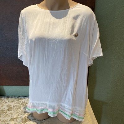 SPORTALM Bluse Shirt Moy weiß Plissee Gr 44 super leicht und schön mit Seide