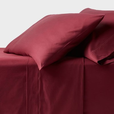Full 800 Thread Count 4pc Hotel Collection Sheet Set Single Baratta Wine