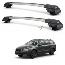 Roof Rack Cross Bars For Volvo Xc70 2008-2016 Aluminum Silver Pair 220lb